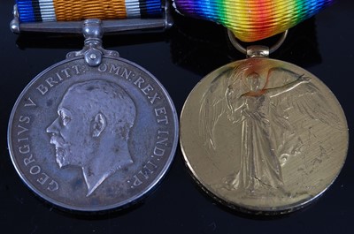 Lot 11 - A WW I British War and Victory pair, naming...