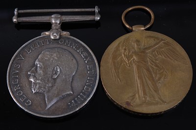 Lot 12 - A WW I British War and Victory pair, naming...