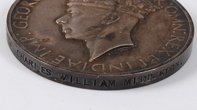 Lot 13 - A George VI Imperial Service medal, naming...