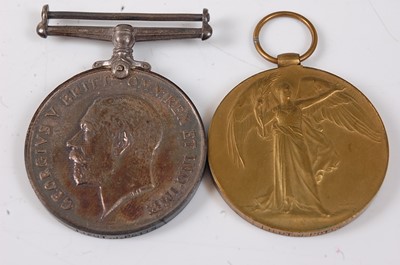 Lot 24 - A WW I British War and Victory pair, naming...