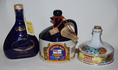 Lot 1354 - Six various rums in ceramic bottles, to...