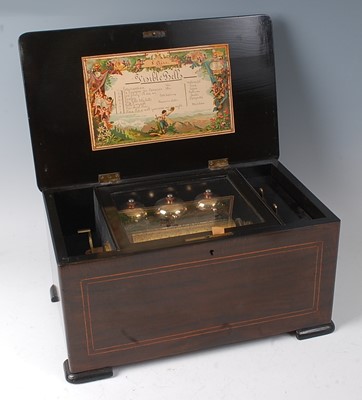 Lot 2324 - A 19th century Swiss rosewood cased music...