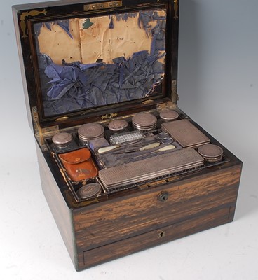 Lot 2350 - A mid-Victorian coromandel and brass bound...