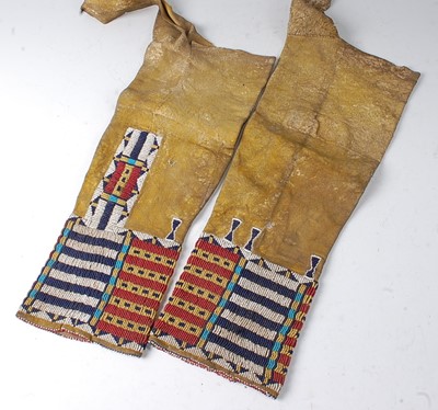 Lot 2332 - A pair of circa 1900 Native American beaded...