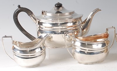 Lot 2115 - A silver three-piece tea set, in the early...