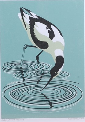 Lot 225 - Robert Gillmor (b.1936) - Avocet feeding,...