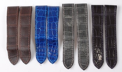 Lot 2314 - A Cartier crocodile skin watch strap in brown,...