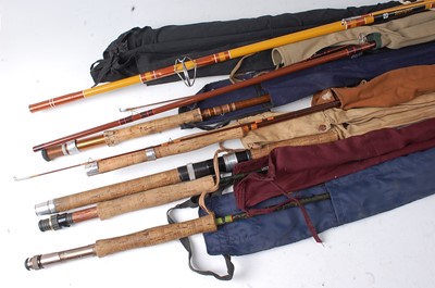 Lot 508 - A collection of seven fishing rods to include "...