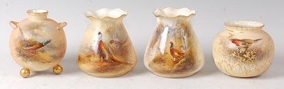 Lot 2047 - A Royal Worcester globular vase, on three...