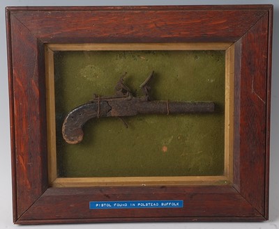 Lot 46 - A 19th century flintlock box lock pocket...
