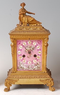 Lot 2462 - A late 19th century French gilt brass mantel...