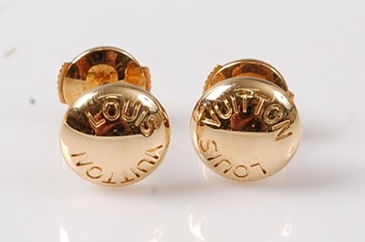 Lot 2262 - A pair of 18ct yellow gold Louis Vuitton...