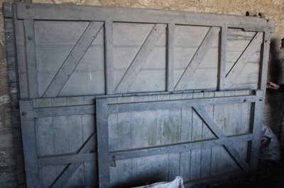 Lot 4 - Set of Wooden Barn Doors (two 9ft x 6ft) and...