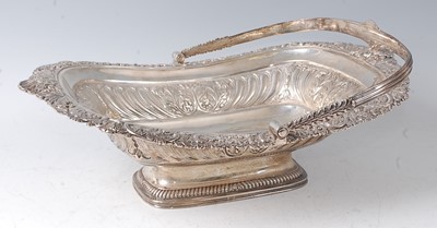 Lot 2125 - A George III silver fruit basket, of oblong...