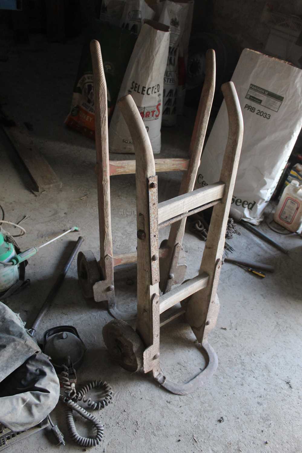 Lot 28 - 2 x Wooden Sack Barrows