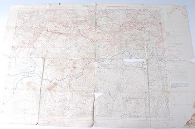 Lot 210 - A WW I trench map marked Pennar, enemy...