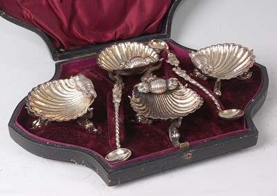 Lot 2140 - A late Victorian cased set of four silver...