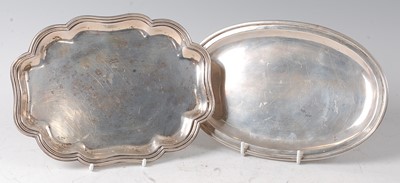 Lot 2142 - A continental white metal card waiter, having...