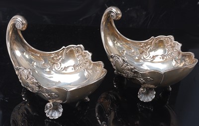 Lot 2147 - A pair of Russian silver shell shaped small...