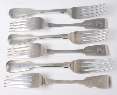 Lot 2159 - A set of six William IV Irish silver table...