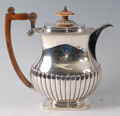 Lot 2169 - A Regency period silver coffee pot, having...