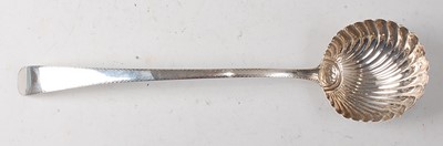 Lot 2196 - A George III silver soup ladle, in the Old...