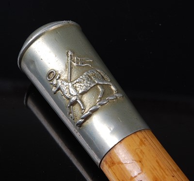 Lot 49 - A military swagger stick, having a bamboo...