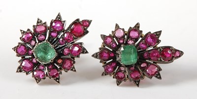 Lot 2254 - A pair of yellow and white metal, synthetic...
