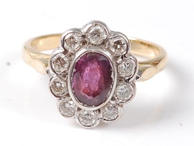 Lot 2501 - A yellow and white metal, ruby and diamond...