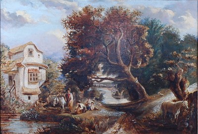 Lot 2441 - Follower of James Stark- Travellers with a...