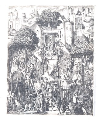 Lot 2344 - L Semler - a 19th century ivory penwork panel,...
