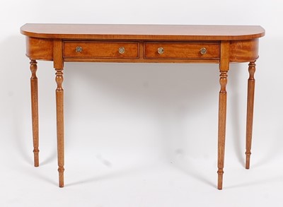 Lot 2509 - A Victorian style satinwood bowfront hall...