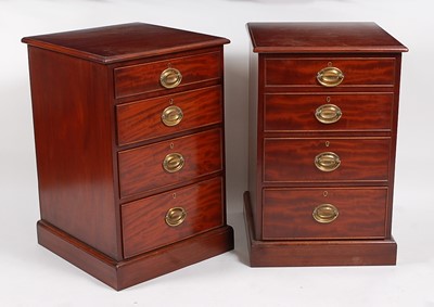 Lot 2520 - A pair of mahogany bedside chests, each having...