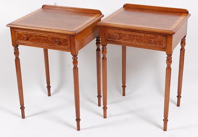 Lot 2490 - A pair of walnut and satinwood crossbanded...