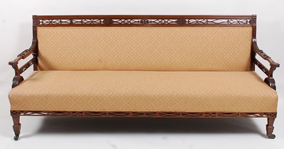 Lot 2528 - A Victorian rosewood and fret carved settee,...