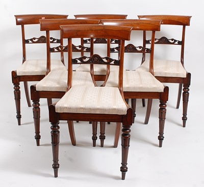 Lot 2526 - A set of six William IV rosewood dining chairs,...