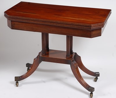 Lot 2513 - A Regency mahogany card table, the rectangular...