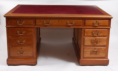 Lot 2493 - A circa 1900 faded walnut twin pedestal...