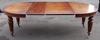 Lot 2491 - A Victorian mahogany extending dining table,...