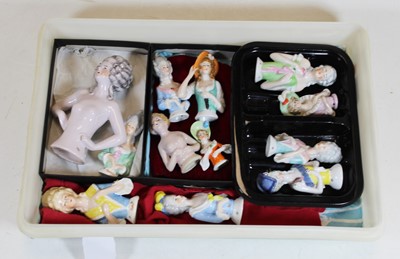 Lot 353 - A collection of assorted porcelain pin dolls,...