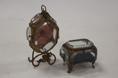 Lot 385 - A gilt metal and bevelled glass pocket watch...