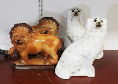 Lot 88 - A pair of Staffordshire style models of...