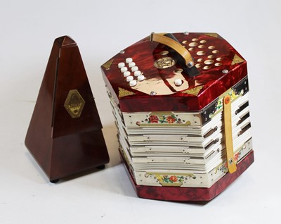 Lot 90 - A German Scholer accordion together with a...