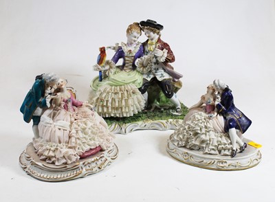 Lot 283 - A Continental porcelain figure group of a...