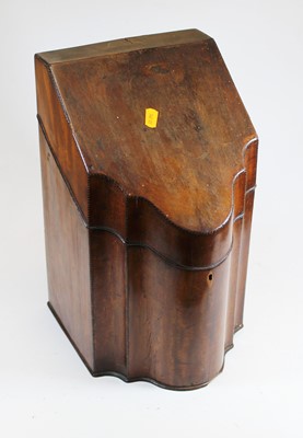 Lot 106 - A George III mahogany knifebox, later...
