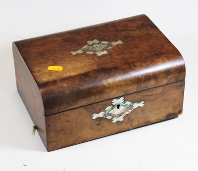 Lot 104 - A Victorian walnut and mother of pearl inlaid...