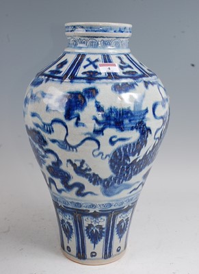 Lot 4 - A large Chinese export stoneware Meiping vase...