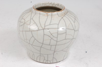 Lot 22 - A Chinese export crackle glazed vase of squat...