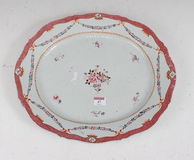 Lot 47 - A stoneware meat dish of shaped oval form,...