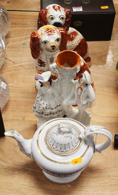 Lot 171 - A Victorian teapot, on a plain white ground,...